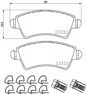 HELLA PAGID 8db355009871 -  Комплект тормозных колодок, дисковый тормоз